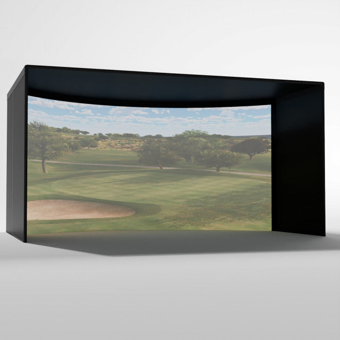 Carl's Place Curved Golf Simulator Enclosure Kit with Impact Screen