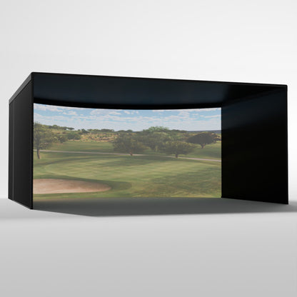 Carl's Place Curved Golf Simulator Enclosure Kit with Impact Screen