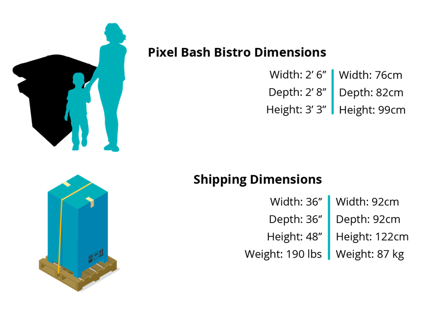 Bandai Namco Arcade Pac-Man Pixel Bash Bistro High-Top Table