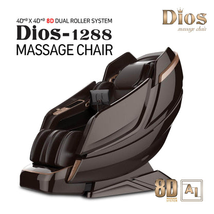 Kahuna Chair Dios Massage Chair 8D Dual Air Tech Touch Roller SL-track with Brain Relaxation Program Dios-1288 Brown(Taupe)