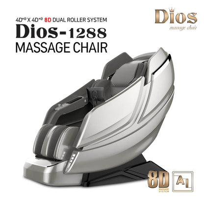 Kahuna Chair Dios Massage Chair 8D AI Dual Air Tech Touch Roller SL-track with Brain Relaxation Program Dios-1288 Gray