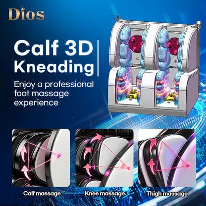 7D AI Dual Core (4D+3D) Roller, Air Float System, Upgraded Kahuna SM7300 with 3D Calf Kneading, SL-Track Full Body Zero Gravity Recliner Black