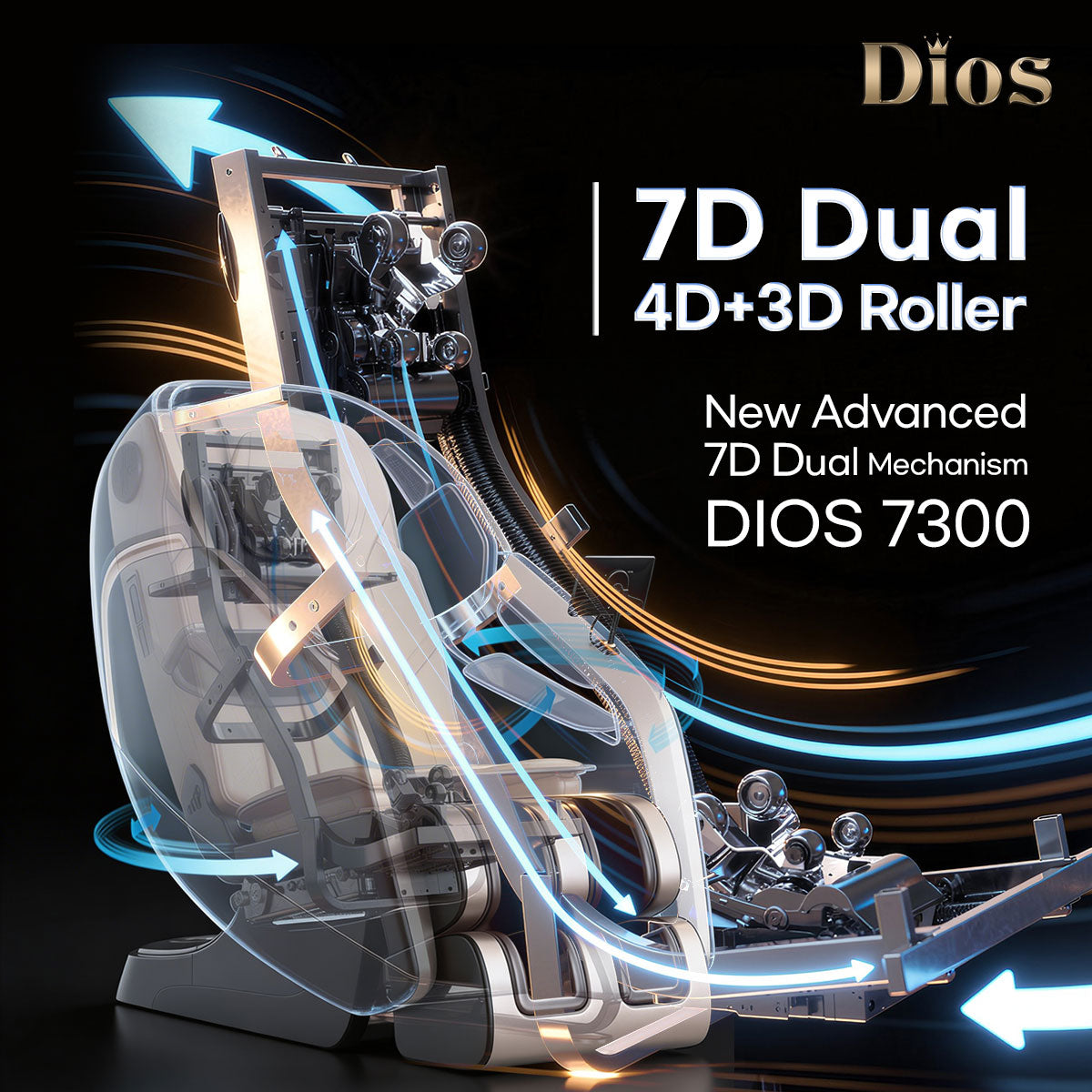 7D AI Dual Core (4D+3D) Roller, Air Float System, Upgraded Kahuna SM7300 with 3D Calf Kneading, SL-Track Full Body Zero Gravity Recliner Black