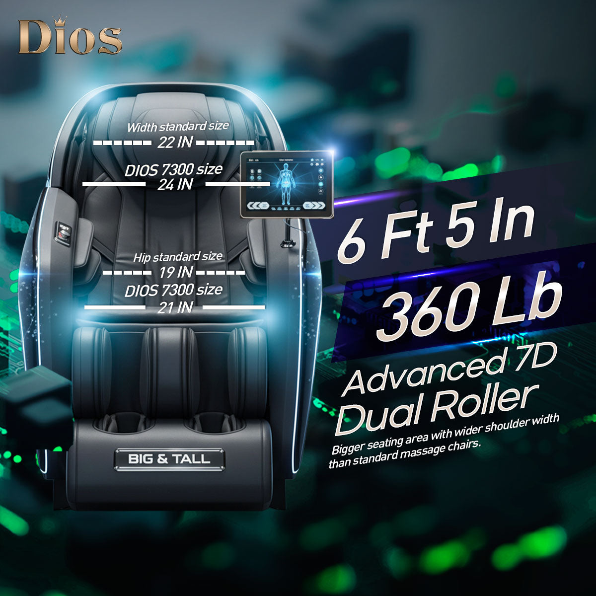 7D AI Dual Core (4D+3D) Roller, Air Float System, Upgraded Kahuna SM7300 with 3D Calf Kneading, SL-Track Full Body Zero Gravity Recliner Black