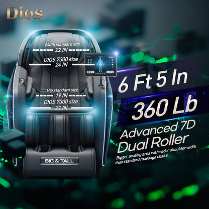 7D AI Dual Core (4D+3D) Roller, Air Float System, Upgraded Kahuna SM7300 with 3D Calf Kneading, SL-Track Full Body Zero Gravity Recliner Black