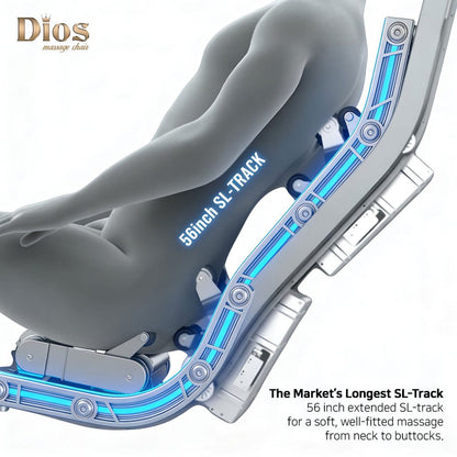 Dios Flexa – 181° Full-Body Hyper-Extension Stretching Chair | 56″ SL-Track, 6-Level 4D Rollers & 4-Step Precision Ankle Massage – BLACK